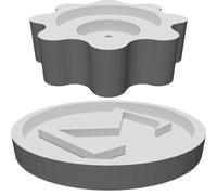 Manopola Impugnatura per Bullone Carrello 1/4-20 Due Parti Montaggio 3D
