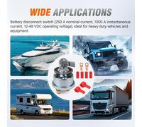 Manopola interruttore di scollegamento batteria 250A ad alta corrente per