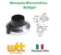 Manopola Micrometrica di Precisione 15 Giri Nera Diametro 46mm per Potenziometro