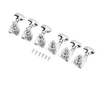 Manopola per Corde per Chitarra Elettrica, Set di Manopole per Sintonizzatori per Chitarra Argento con Fissaggio Saldo Rapporto di Trasmissione 1:18 Alla Moda per Fai da Te