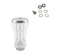 Manopola per mulinello da pesca per mulinelli Daiwa Baitcasting | Polimero PMMA e lega di alluminio CNC Parti modificate fai da te (argento)