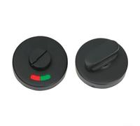 Manopola per serratura della porta del bagno in acciaio inossidabile con display per la privacy, 53 mm, argento (nero)