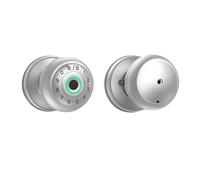 Manopola rotonda for serratura elettronica con impronta digitale intelligente con password/chiave di sblocco APP Per un comfort ottimale(Silver)