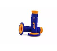 COPPIA MANOPOLE DOPPIA MESCOLA ARANCIO FLUO BLU HUSQVARNA KTM FANTIC BETA