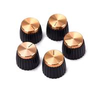 Manopole Amplificatore Chitarra a Pressione 5 Pezzi Oro ABS | Compatibili Modelli 800, 900 e 2000 Plexi, Finitura Nera, Montaggio Semplice, Set da Cinque