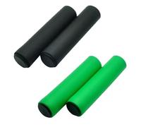 Manopole Bici 1/2/3Pairs Bicycle Grip Silicone Sponge Soft Mountain Bike Handlebar Cover Anti Slip Shock-Absorbing Scooter(Black-green)