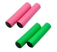 Manopole Bici 1/2/3Pairs Bicycle Grip Silicone Sponge Soft Mountain Bike Handlebar Cover Anti Slip Shock-Absorbing Scooter(Pink-green)