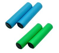 Manopole Bici 1/2/3Pairs Bicycle Grip Silicone Sponge Soft Mountain Bike Handlebar Cover Anti Slip Shock-Absorbing Scooter(Blue-green)