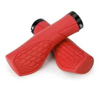 Manopole Bici Alloy Rubber Bike Grips Non Slip Locking Handle For Electric Mountain Hybrid City Bicycle Travel Comfort Ride(Red)