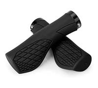 Manopole Bici Alloy Rubber Bike Grips Non Slip Locking Handle For Electric Mountain Hybrid City Bicycle Travel Comfort Ride(Black)
