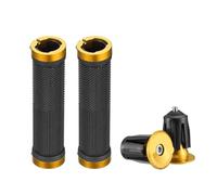 Manopole Bici Bicycle Handbar Grips With 1Pair Alluminium Alloy End,Rubber, Non-slip,Bilateral Lock Cycling(Yellow style 2)