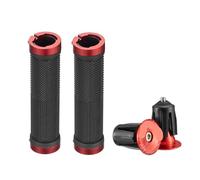 Manopole Bici Bicycle Handbar Grips With 1Pair Alluminium Alloy End,Rubber, Non-slip,Bilateral Lock Cycling(Red style 2)