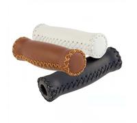 Manopole Bici Ecopelle Vintage Nere 127mm Coppia Elegante