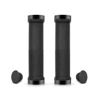 Manopole Bici PE Rubber Grips Alloy Cuffs Bilateral Lock Bicycle Handle Grip Anti-skid Cycling Handlebar Sleeve Bike Accessories(Black)