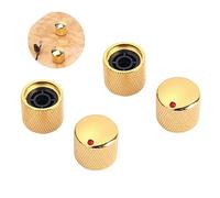 Manopole Chitarra Elettrica Gd128 Set 4 Pezzi Oro Punto Rosso | Ferro, Stile Vintage, Presa Comoda, per Ricambio Parti Strumenti, Formato Compatto in Confezione 4 Pezzi