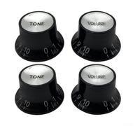 Manopole Chitarra Top Hat 2 Vol 2 Ton Nero(Black) | Nero elegante, materiale acrilico , montaggio push-fit per facile, compatibile Gibson