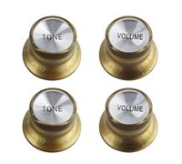 Manopole Chitarra Top Hat 2 Vol 2 Ton Oro(Gold) | Set completo 2 volume 2 tono, colore nero elegante, materiale acrilico , montaggio push-fit facile