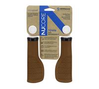 Manopole city Herrmans Nucore ergonomiche con lock-on marrone antico L 130 mm di
