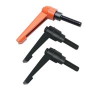 Manopole con filettatura regolabile, 1 pz leva di serraggio in acciaio legato, maniglia regolabile, viti per mandrino, blocco a vite, filettatura maschio esterna, manopola M4-M12 (nero, M8 x 25)