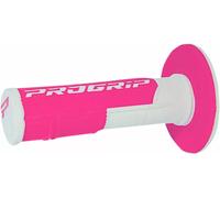 Manopole Cross a doppia densità 801 Hybrid PRO GRIP Bianco, Rosa fluorescente 06
