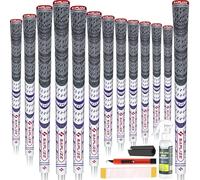 Manopole da golf 13 pezzi con kit di rigonfiamento completo, di medie dimensioni, impugnature ibride per mazze da golf, bianco