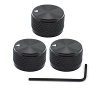 Manopole Del Potenziometro In Alluminio Manopole Per Chitarra In Metallo Da 1/4" Con Indicatore E Vite Di Fissaggio Per Chitarra/basso/apparecchiature Audio parti di chitarra(Black,3)