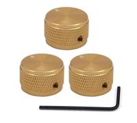 Manopole Del Potenziometro In Alluminio Manopole Per Chitarra In Metallo Da 1/4" Con Indicatore E Vite Di Fissaggio Per Chitarra/basso/apparecchiature Audio parti di chitarra(Gold,3)