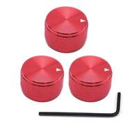 Manopole Del Potenziometro In Alluminio Manopole Per Chitarra In Metallo Da 1/4" Con Indicatore E Vite Di Fissaggio Per Chitarra/basso/apparecchiature Audio parti di chitarra(Red,3)