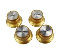 Manopole Di Controllo Della Velocità Del Cappello A Cilindro Della Chitarra 4 Pezzi 2 Volumi E 2 Toni Campana D'argento Per Chitarra LP/SG parti di chitarra(Gold)