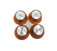 Manopole Di Controllo Della Velocità Del Cappello A Cilindro Della Chitarra 4 Pezzi 2 Volumi E 2 Toni Campana D'argento Per Chitarra LP/SG parti di chitarra(Brown)