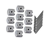 Manopole Di Controllo Della Velocità Della Chitarra In Metallo Da 10 Pezzi Con Una Piccola Chiave Per Parti Di Chitarra Elettrica Chitarra Parte Accessorio (Color : Silver)