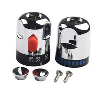 Manopole di controllo termostatiche, leva on/off in ABS cromato per rubinetti miscelatore per vasca da bagno e doccia, coppia con vite Grub e tappo terminale