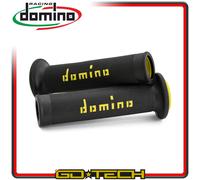 MANOPOLE DOMINO A010 MOTO SCOOTER STRADALI Nero Giallo ON ROAD RACING Forate
