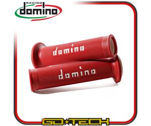 MANOPOLE DOMINO A010 MOTO SCOOTER STRADALI Rosso Bianco ON ROAD RACING Forate