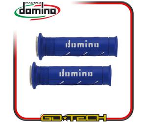 MANOPOLE DOMINO A250 MOTO SCOOTER STRADALI Blu Bianco ON ROAD RACING Forate