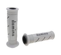 COPPIA MANOPOLE DOMINO GRIGIO NERO MANUBRI 22 MM MOTO SCOOTER UNIVERSALI
