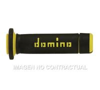 Manopole Domino Atv Nero-Giallo Chiusi Moto Motore Ricambi Ciclomotore