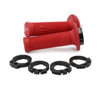 Domino Manopole D-Lock D100 4T 116 mm Coppia con ghiere Rosso per moto