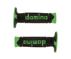 Manopole Dominó in gommatermoplastica per manubrio Motocross, Pitbike, Enduro, Trial, MX, Freeride (Verde)