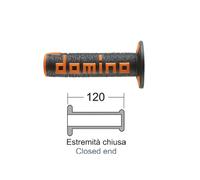 Domino Manopole A360 120 mm Universali Nero/Arancione per Moto Off-Road Motocross
