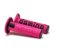 Manopole Domino per moto da fuoristrada A360 fucsia-nero con estremità chiuse 1