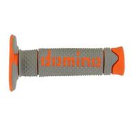 MANOPOLE DOMINO OFF-ROAD RACING ARANCIO/GRIGIO CROSS MOTARD ENDURO GRIPS