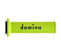 Domino Manopole A010 - Coppia per moto/scooter On-Road - Giallo fluo - Forate