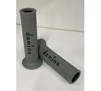 Manopole DOMINO racing forate super soft universali GRIGIO-NERE