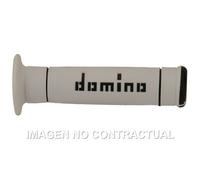 Manopole Domino Trial Bianche-Nere Chiuso D 22 Mm L 125 Mm Per Moto Ricambi