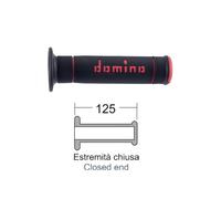 DOMINO Coppia manopole Trial nere/rosse (Manopole Moto) / Couple of Trial hand grip, black/red (Knobs Motorcycle)