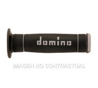 Coppia manopole Domino foro chiuso nere/grigie