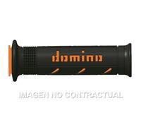 Manopole Domino xm2 Super Soft Nero-Arancione Aperti D 22 MM L 120-125 MM Moto