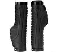 Manopole ergonomiche in gomma per scooter con texture antiscivolo a geco e doppi anelli di bloccaggio in alluminio, per sport all'aria aperta, equitazione, sicurezza, colore nero (nero)