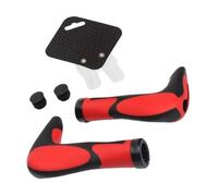 Manopole for mountain bike in silicone multidensità for un controllo confortevole sui sentieri(Black-red)